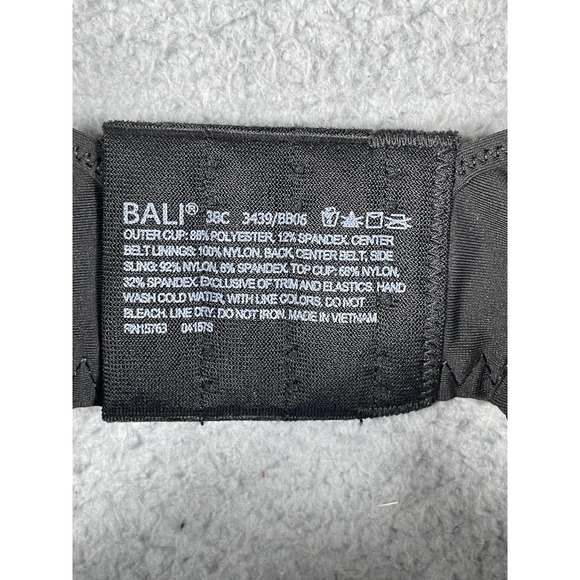 Bali Women's Size 38C Black Bra NWT Ultra Light Underwire - Picture 8 of 8